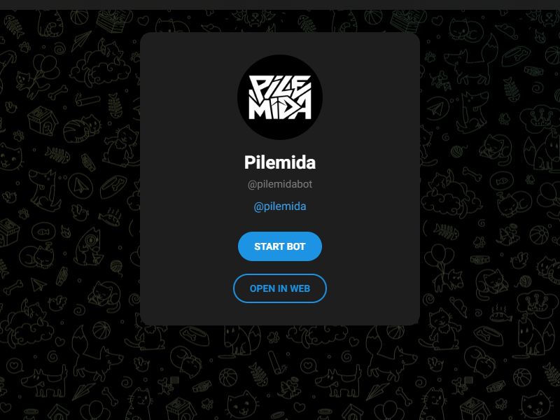 Pilemida Telegram bot page